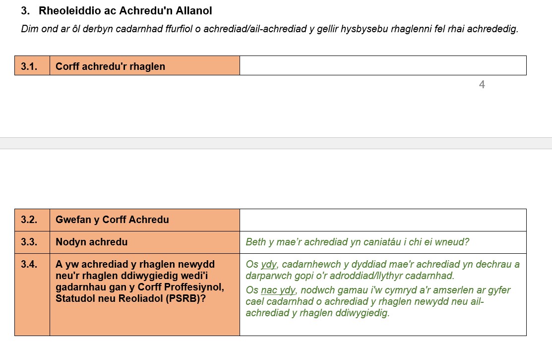 Llun o'r Rheoleiddio ac Achredu'n Allanol.