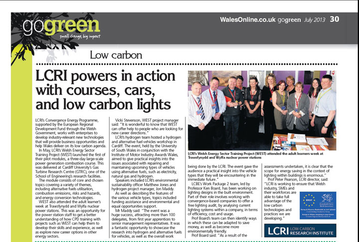 LCRI powers in action with courses, cars, and low carbon lights